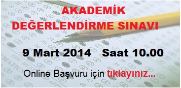 , 2014-2015 Akademik Yılı Değerlendirme Sınavı Başvuruları