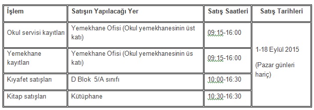 , 2015-2016 Eğitim-Öğretim Yılı kıyafet-kitap-servis-yemekhane işlemleri detayları için tıklayınız&#8230;