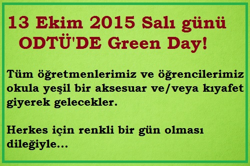 , 13 Ekim 2015 ODTÜ&#8217;de Green Day&#8230;