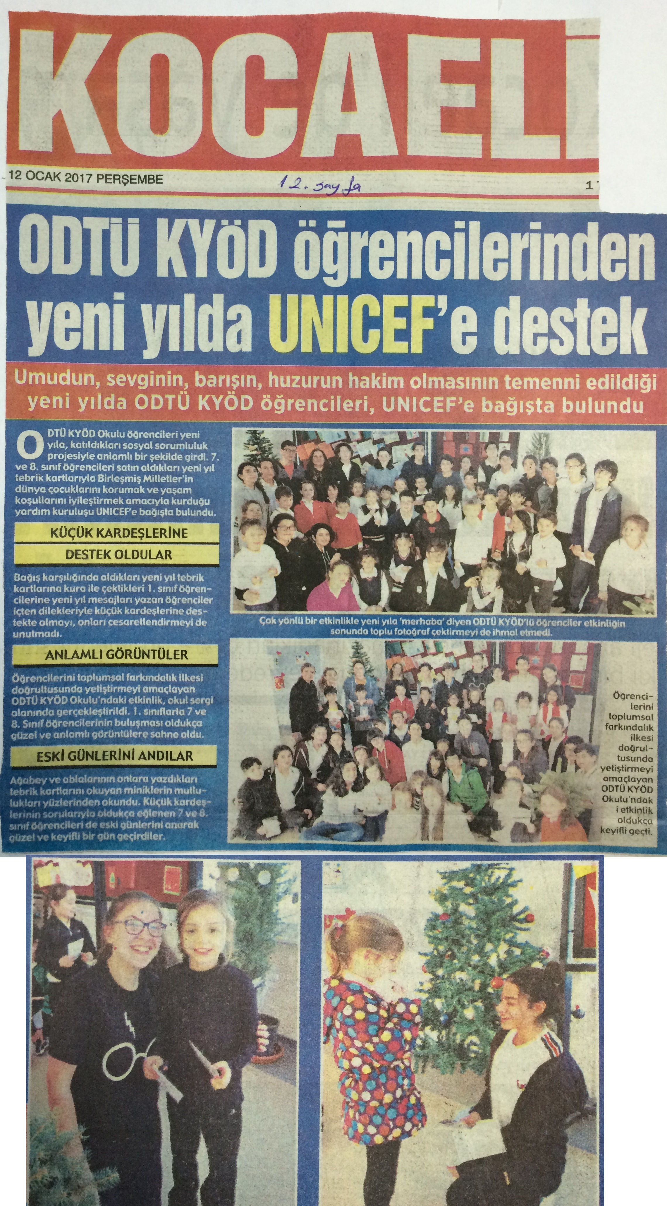 , Yeni Yılda UNICEF&#8217;e Destek&#8230;