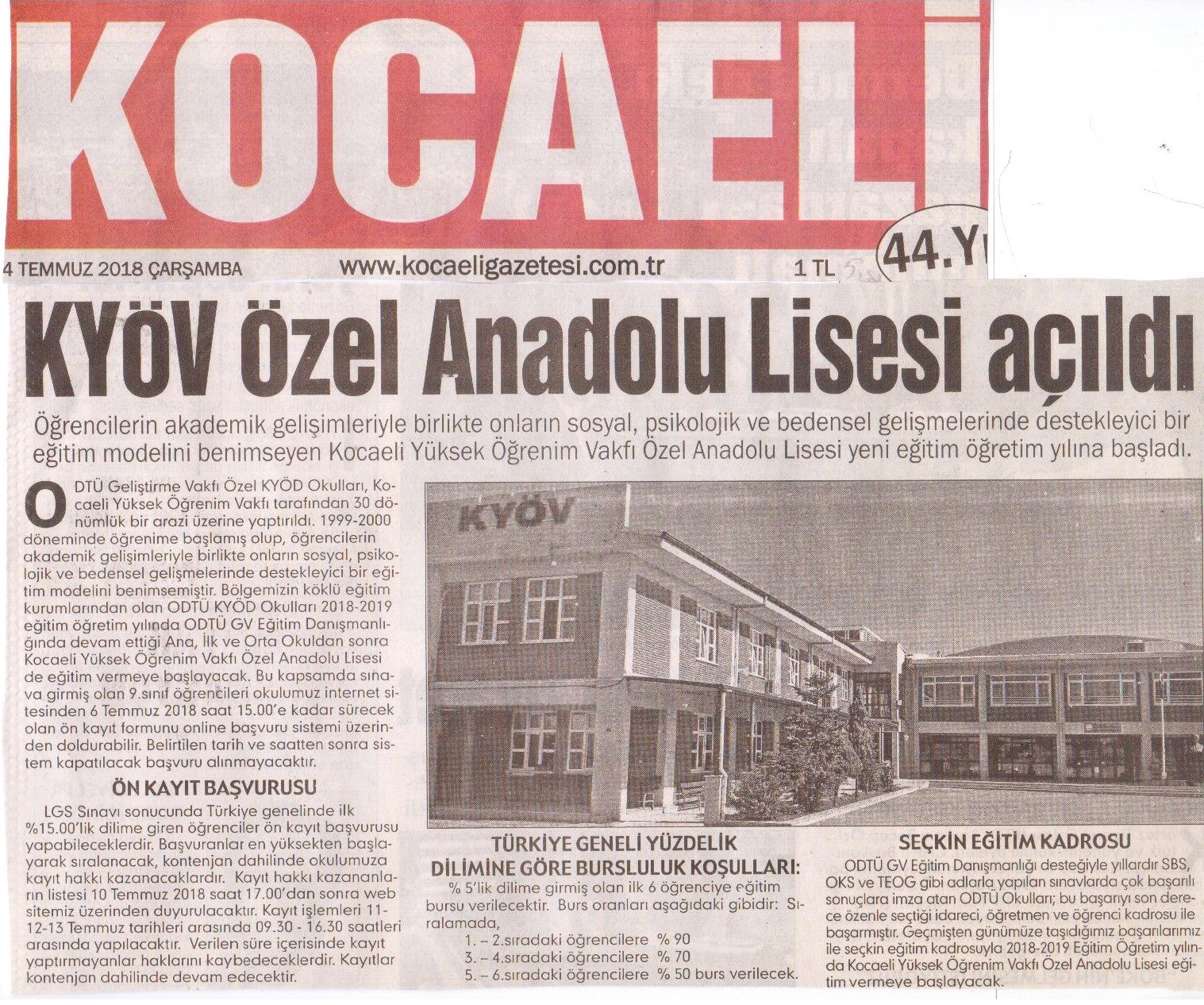 , KYÖV Anadolu Lisesi Açıldı&#8230;