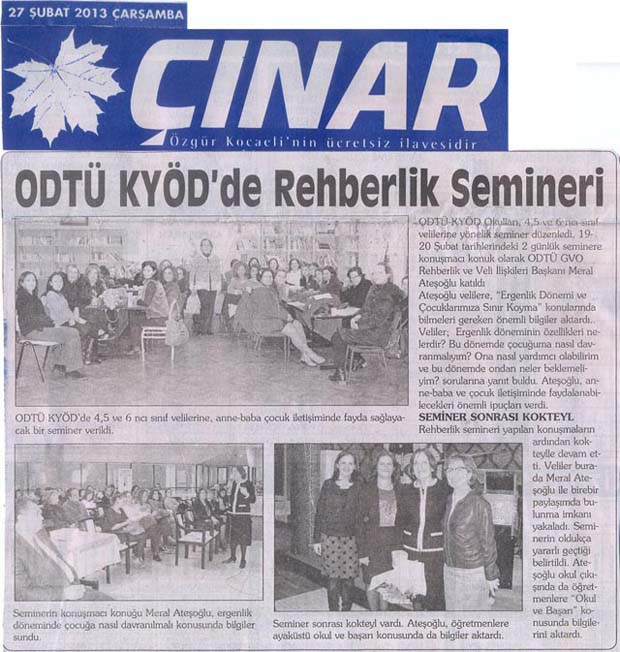 , ODTÜ KYÖD&#8217;de Rehberlik Semineri&#8230;