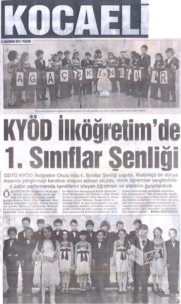 , KYÖD İlköğretim&#8217;de 1. Sınıflar Şenliği