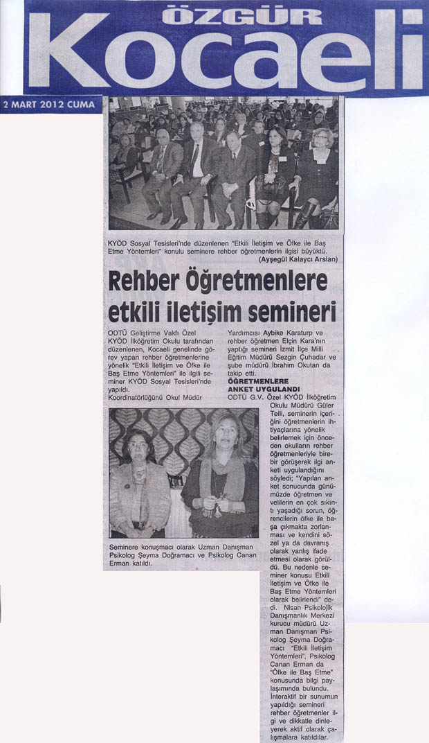 , Rehber Öğretmenlere etkili iletişim semineri&#8230;