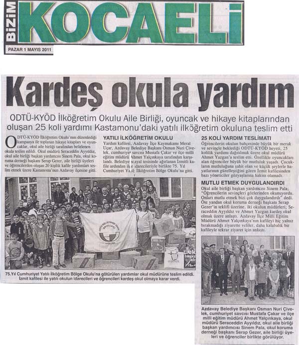 , Kardeş Okula yardım&#8230;