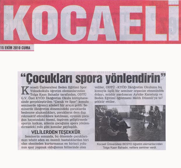 , &#8220;Çocukları spora yönlendirin&#8221;