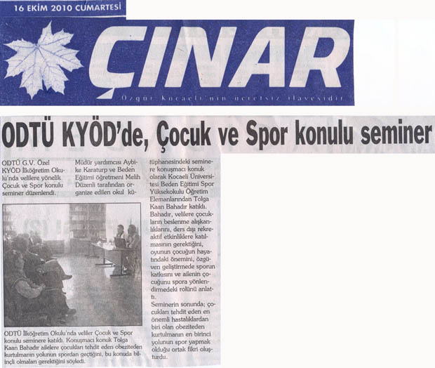 , ODTÜ-KYÖD&#8217;de, Çocuk ve Spor konulu seminer&#8230;