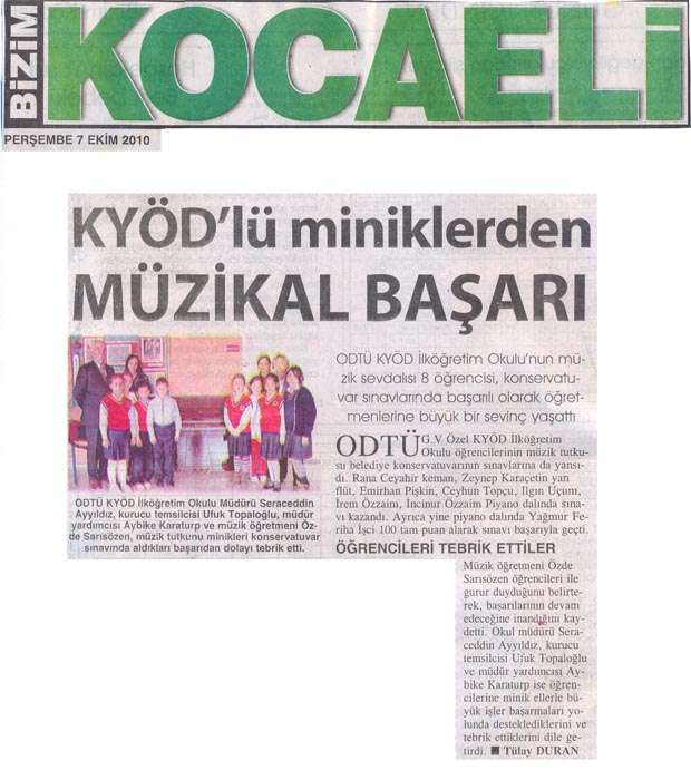 , KYÖD&#8217;lü miniklerden Müzikal Başarı&#8230;