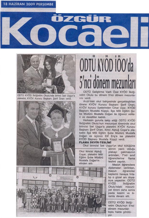 , ODTÜ KYÖD İ.Ö.O.&#8217;DA 5.DÖNEM MEZUNLARI