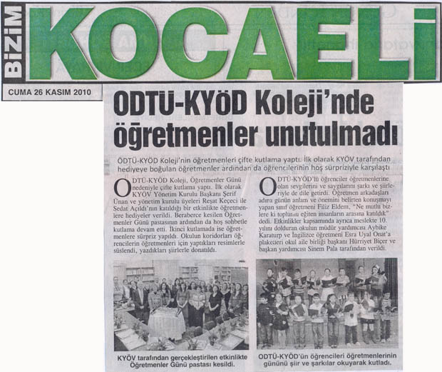 , ODTÜ KYÖD Koleji&#8217;nde öğretmenler unutulmadı&#8230;