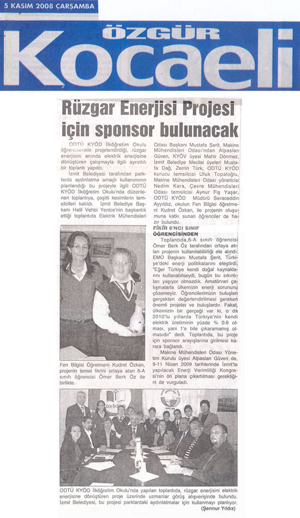 , RÜZGAR ENERJİSİ PROJESİ İÇİN SPONSOR BULUNACAK