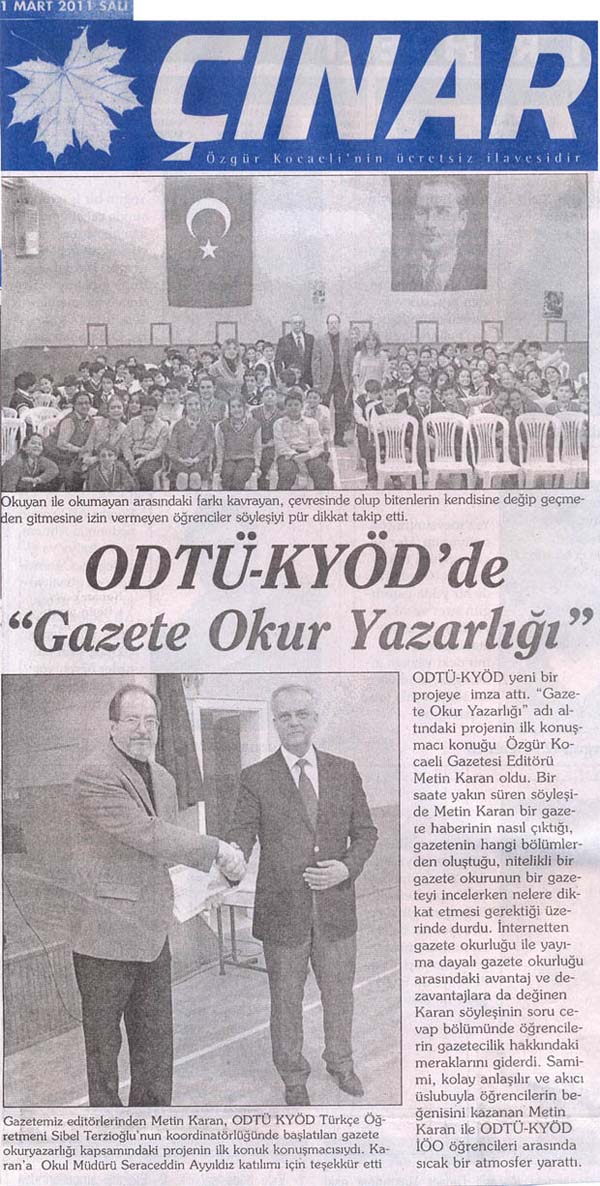 , ODTÜ-KYÖD&#8217;de &#8220;Gazete Okur Yazarlığı&#8221;