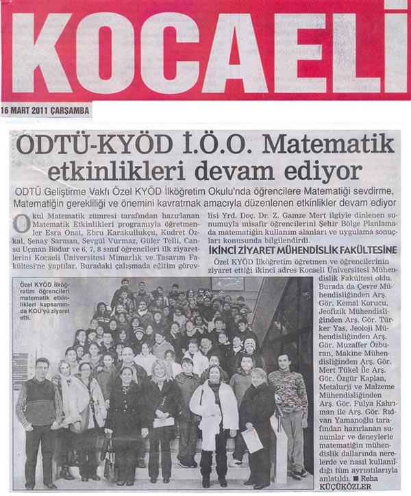 , ODTÜ-KYÖD İ.Ö.O.Matematik etkinlikleri devam ediyor&#8230;