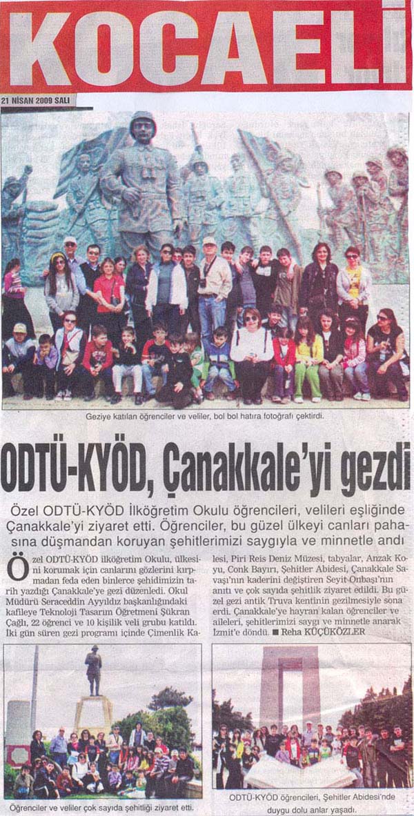 , ODTÜ-KYÖD, ÇANAKKALE&#8217;Yİ GEZDİ