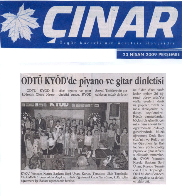 , ODTÜ-KYÖD&#8217;DE PİYANO VE GİTAR DİNLETİSİ