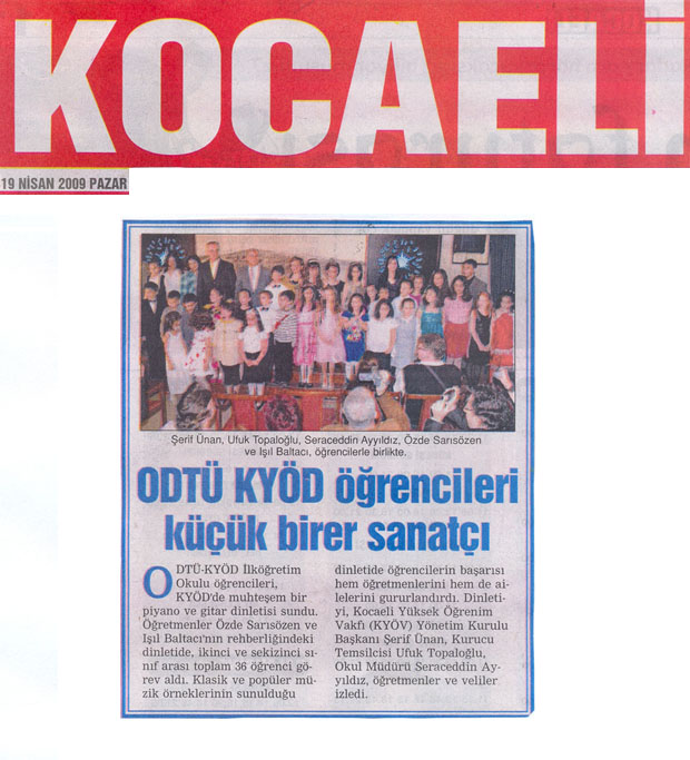 , ODTÜ-KYÖD ÖĞRENCİLERİ KÜÇÜK BİRER SANATÇI