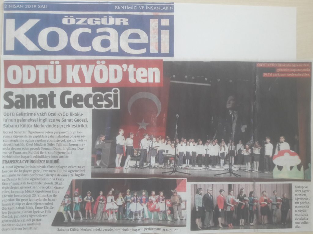 , İlkokul İngilizce ve Sanat Gecesi