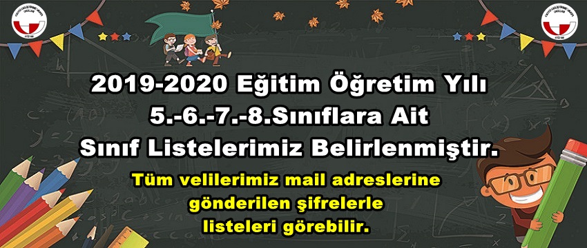 , 2019-2020 Eğitim Öğretim Yılı Ortaokul Sınıf Listeleri&#8230;