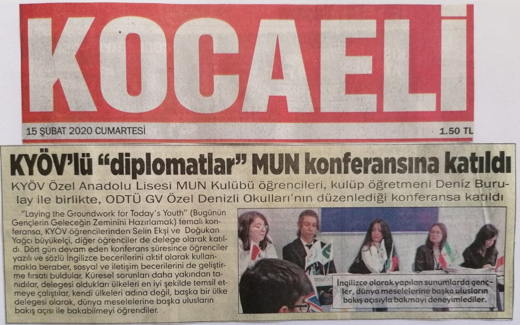 , Öğrencilerimiz MUN Konferansı&#8217;nda&#8230;