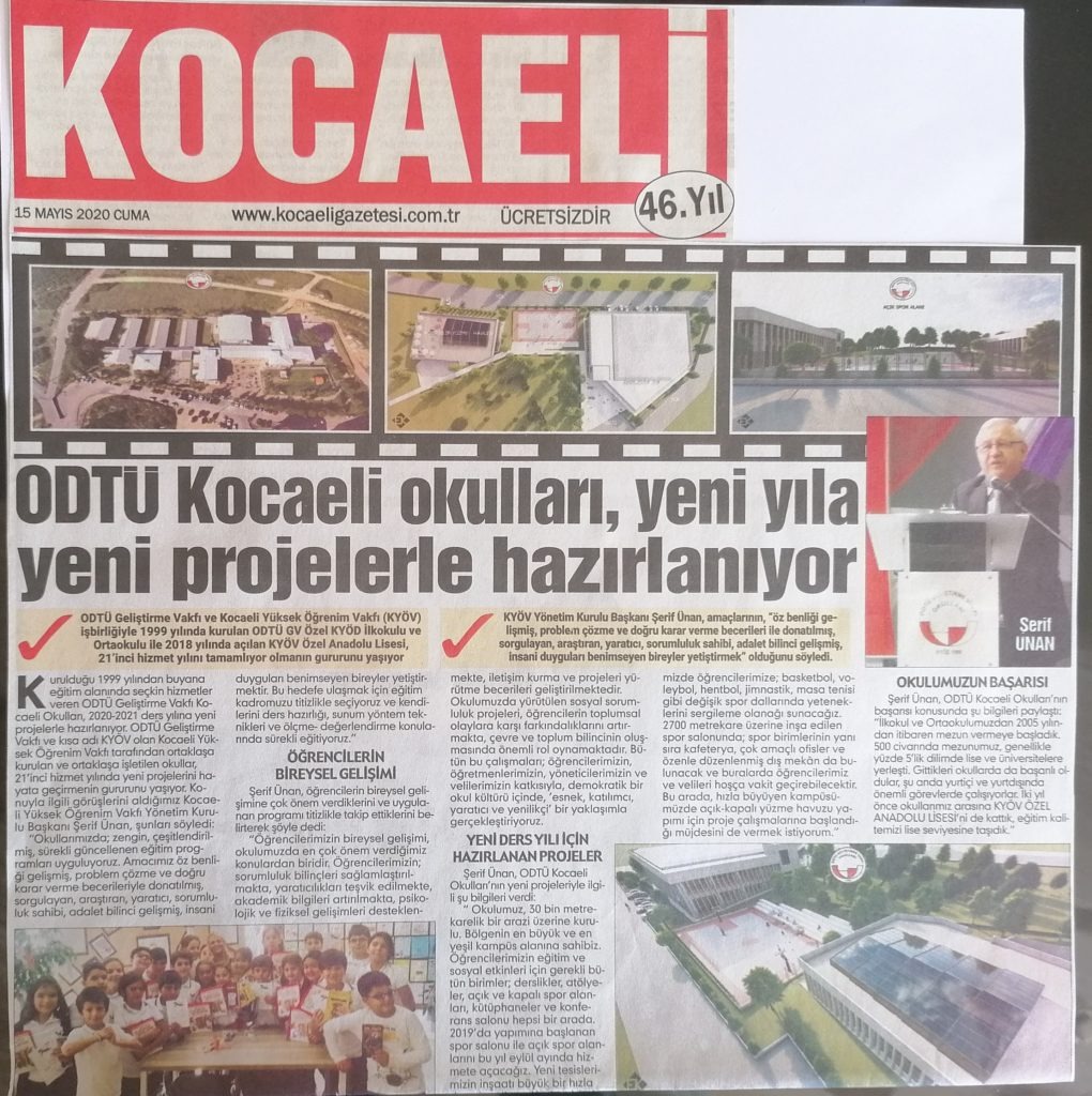 , ODTÜ GV Kocaeli Okulları&#8217;nda Yenilikler&#8230;