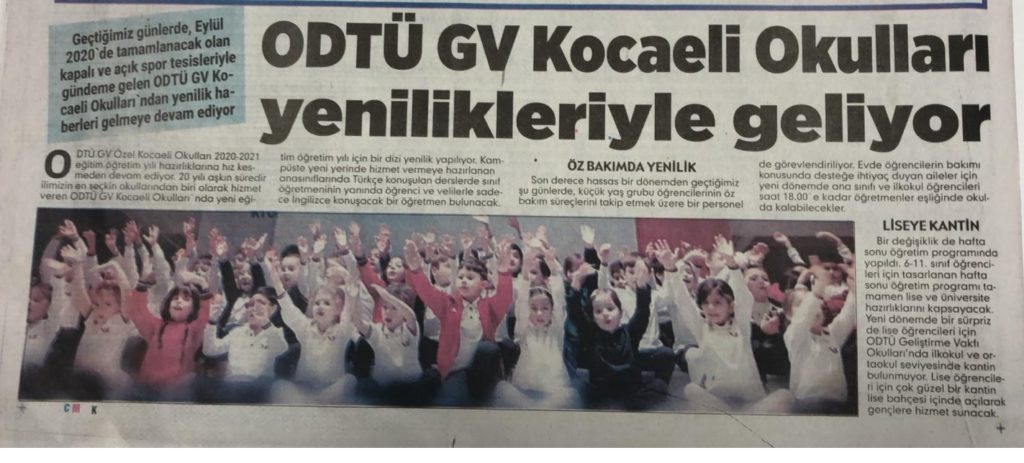 , ODTÜ GV Kocaeli Okulları&#8217;nda Yenilikler&#8230;