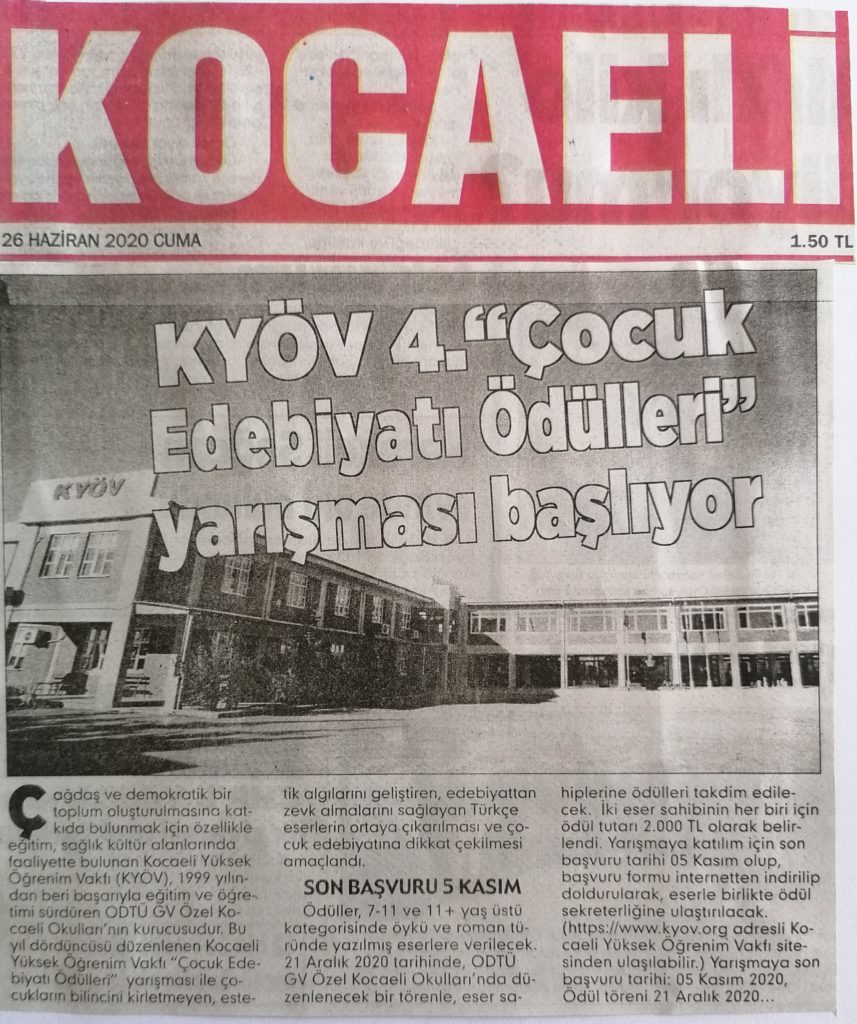 , KYÖV 4.Çocuk Edebiyatı Ödülleri Yarışması&#8230;