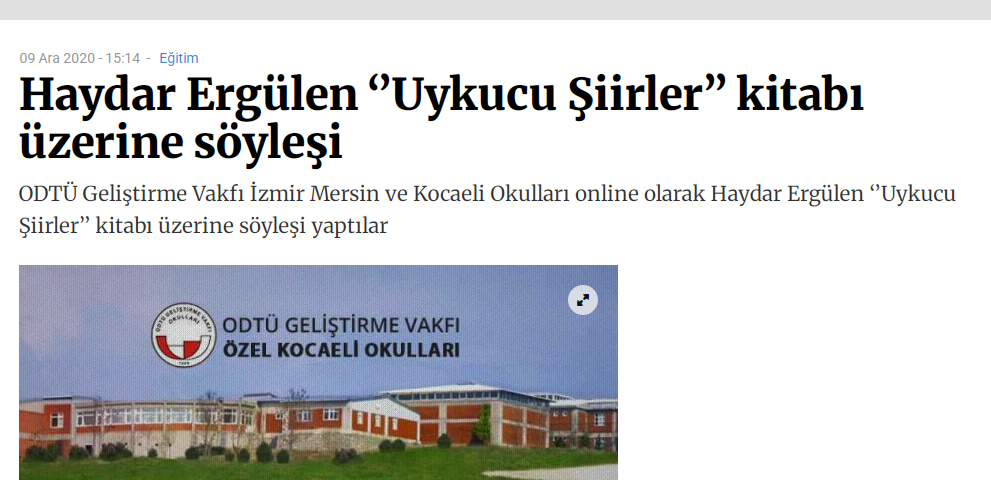 , Haydar Erg&uuml;len ile S&ouml;yleşi…