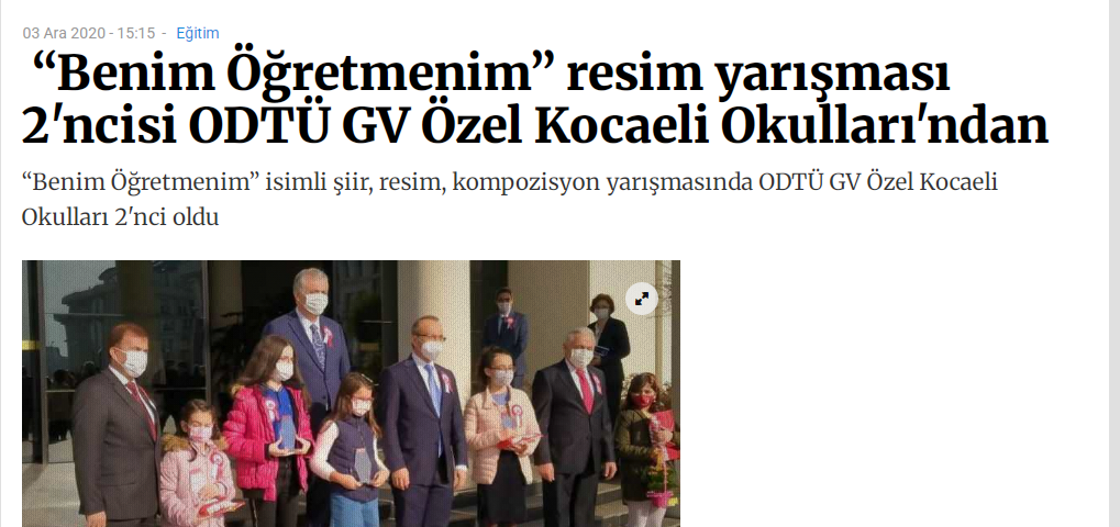 , Okulumuz “Benim &Ouml;ğretmenim” Resim Yarışmasında 2. Oldu…