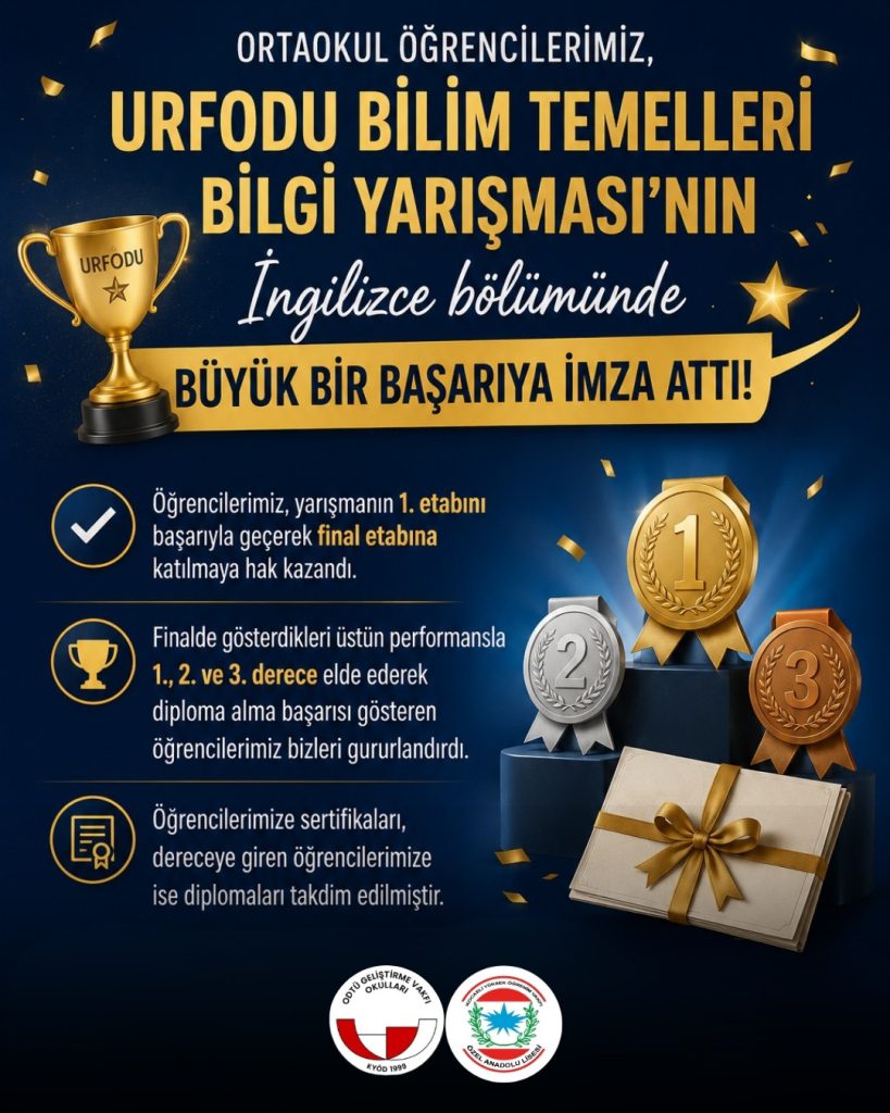 , Ortaokul İngilizce URFODU Bilim Temelleri Bilgi Yarışması…